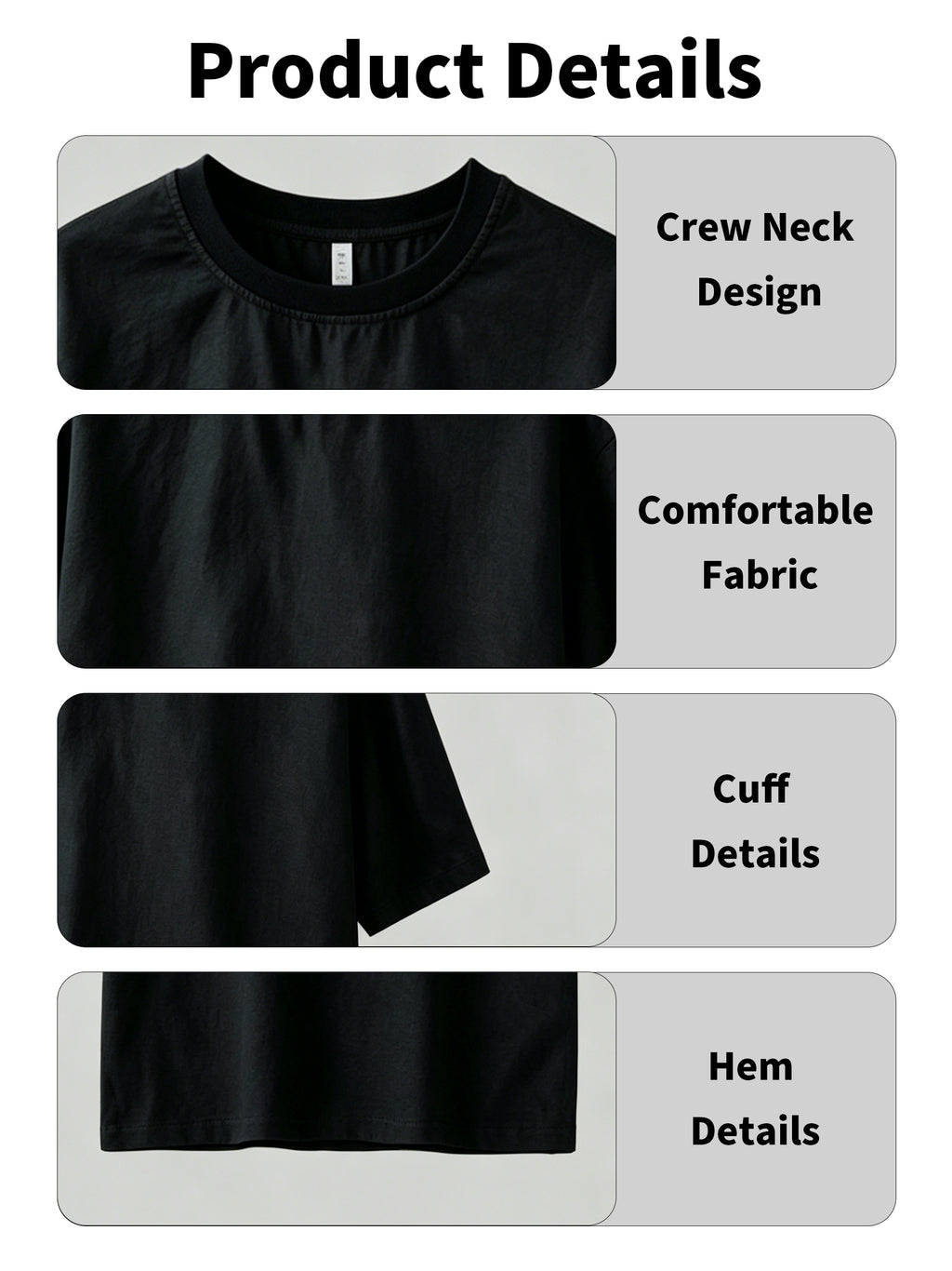 Men's 100% Hemp Short Sleeve T-Shirt, Summer Casual Crew Neck Loose Fit Tee
