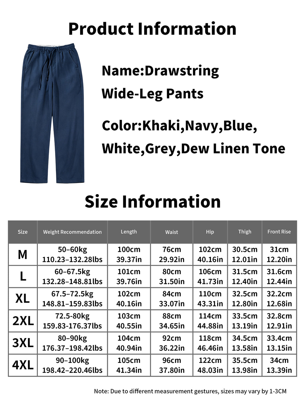 Herrenhose aus 100% Leinen, gerade geschnittene Freizeithose mit elastischem Bund und Kordelzug, leichte lange Sommerhose